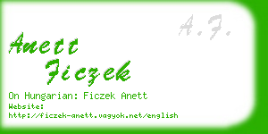 anett ficzek business card